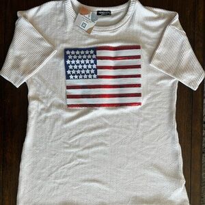 Light Pink Textured American Flag Sequin Top (NWT
